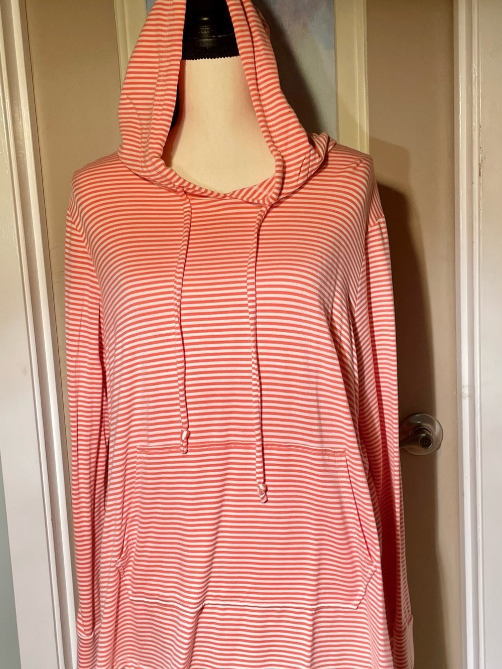 Workshop Republic Clothing Coral & White Striped Top